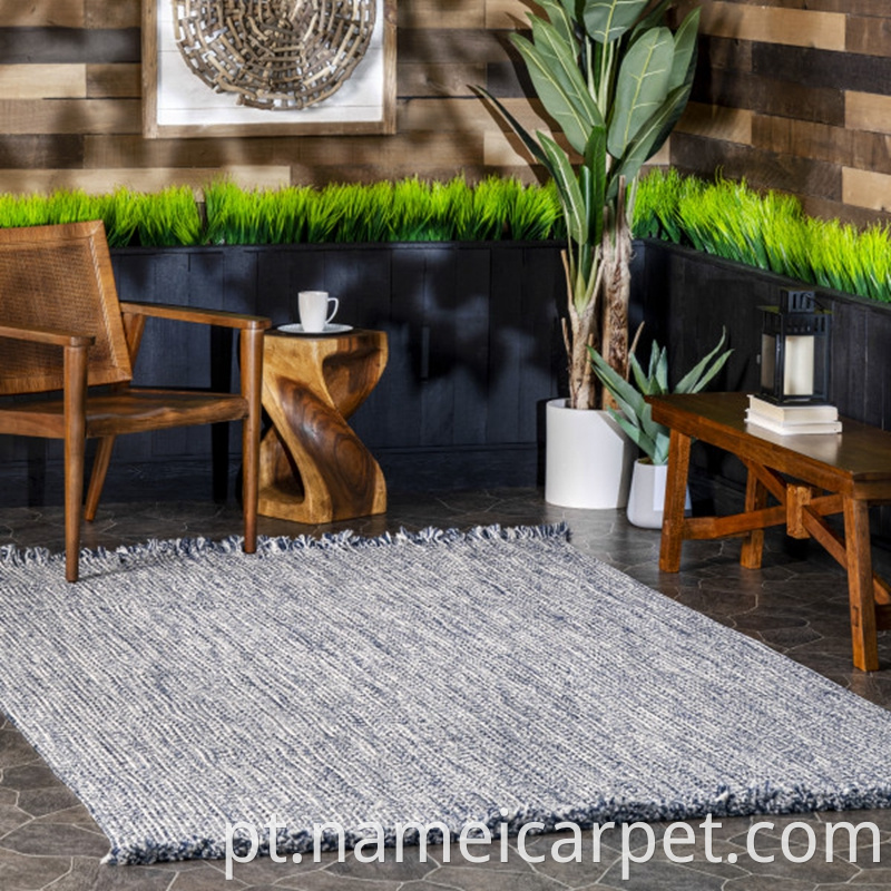 Pp Polypropylene Braided Woven Indoor Outdoor Carpet Rug Floor Mats With Tassels 65